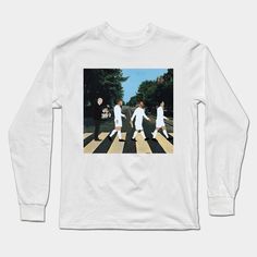 Abbey Road Madrid -- Choose from our vast selection of Long Sleeve T-Shirts to match with your favorite design to make the perfect custom graphic Long Sleeve T-shirt. Pick your favorite: Classic or Premium. Customize your color! For men and women. Unisex White Graphic Design Top, Unisex White Graphic Design Shirt, Unisex White Graphic Tops, White Graphic Design Unisex Tops, White Shirt With Band Merch Printing, Long Sleeve T-shirt With Custom Band Merch Print, Band Merch Long Sleeve T-shirt With Custom Print, Long Sleeve Band Merch T-shirt With Custom Print, Unisex White Long Sleeve T-shirt