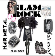 Love GlAm♡♥♡♥ Glam Rock Fashion, Chick Style, 80s Costume, Rocker Chick, Shabby Chick, Skull Tank, Rock Of Ages