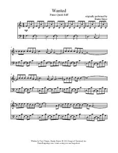 sheet music with the words wanted on it