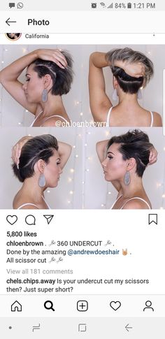 Pixie Haircut For Thick Hair, Short Hair Undercut, Haircut And Color, Penteado Cabelo Curto, Haircut For Thick Hair, Hair Today