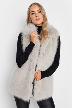 Shop LTS Tall Light Grey Faux Fur Gilet at Yours Clothing. Discover women’s plus size clothing in sizes 10-36 with fast delivery. Jumper And Jeans, Faux Fur Gilet, Fur Gilet, Gilet Long, Fur Fabric, Long Tall Sally, Nightwear Women, Tall Clothing, Faux Fur Fabric