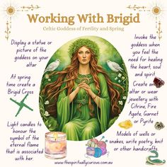 a poster with the words working with brigd and pictures of different things in it