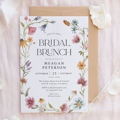 a floral bridal brunch party is on display