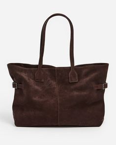 Lesley Tote Bag Suede Chocolate – Flattered Suede Tote Bag, Small Zipper Pouch, Suede Tote, Zadar, Naturalizer Shoes, Belt Accessories, Clean Shoes, Suede Material, Fall Shoes