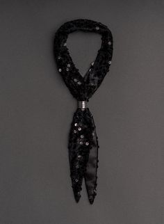 Black Sequin Ring Tie Neck Scarf ‐ Phix Clothing Black Neck Scarf, Tie Neck Scarf, Sequin Vest, Sparkly Outfits, Understated Glamour, Sequin Pattern, Velvet Scarf, Denim Flare Jeans, Black Neck