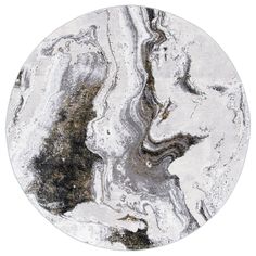 an abstract marble plate with black and white designs