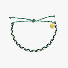 Pura Vida braided bracelet in varying shades of white, black, green with a Pura Vida logo charm Stylish Jewelry Accessories, Pura Vida Bracelets, Braided Bracelet, Black Neon, Take A Shower, Braided Bracelets, Stylish Jewelry, Natural Look, Personal Marketing