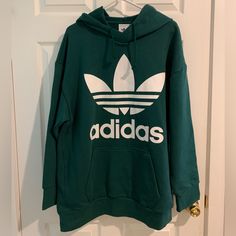 Deep Evergreen Adidas Hoodie. New Without Tags. Never Worn. Men’s M. Photos And Lighting Made The Hoodie Slightly Lighter Than The Actual Color. Green Adidas Hoodie, Adidas Hoodie Women, Fit Female, Green Adidas, M Photos, Adidas Trefoil, Collared Sweatshirt, Green Hoodie, Adidas Hoodie