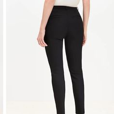 This Is A Nwt Loft Pair Of Women’s Black Pants. They Are “The Sutton Skinny” Curvy Fit. Classic Tight Bottoms, Slim Fit Ankle-length Office Pants, Tight Straight Leg Pants For Work, Tight Straight Leg Work Pants, Fitted Workwear Ankle-length Bottoms, Casual Tight Pants For Workwear, Fitted Ankle-length Pants For Workwear, Fitted Ankle-length Workwear Bottoms, Black Stretch Ankle-length Work Pants