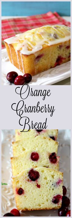 orange and cranberry bread on a plate