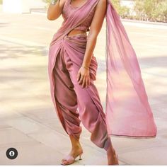 Dhoti Pre Draped Saree. Pre Draped Saree, Indian Gown, Lehenga Dress, Dhoti Saree, Draped Saree, Blouse Indian, Dress Salwar Kameez, Drape Saree, Indo Western