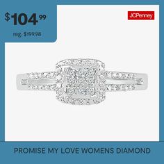 If your beloved is born in April, the Promise My Love mined white diamond cushion halo promise ring is all you need to win her heart. This birthstone promise ring is the greatest example of brilliance and precision. It is made using sterling silver and embellished with diamonds all over. Once she wears this diamond promise ring, she is never taking it off.Ring Style: Promise Rings, Engagement Rings, Halo RingsDiamond Clarity: I3Setting: ProngShape: CushionStone Cut: RoundDiamond Color: J-KMetal… Birthstone Promise Rings, Rings Promise, Silver Cushions, Born In April, Cushion Halo, Diamond Promise Rings, Rings Engagement, Ring Style, Promise Ring