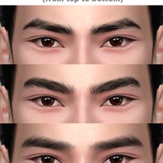 four different views of the same person's eyes