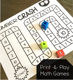 a print and play math game for kids