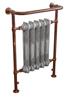 an old fashioned metal radiator with four towel racks on it's sides