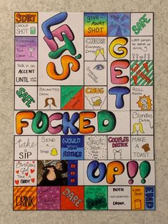 Lets Get F Up Game Board, Diy Board Games For School Projects, Diy Bored Games, Drunk Monopoly, Drinking Board, Hotel Games, Drunk Games, Drinking Board Games, Alcohol Games