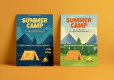 two book covers for the summer camp series