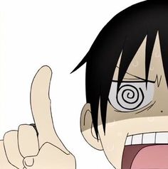 an anime character with black hair and big eyes giving the thumbs up sign while holding his right hand in front of him