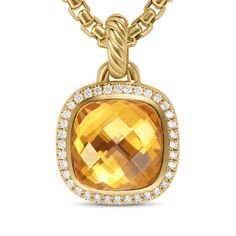 The Albion® Collection’s unique cushion-cut center stone was David Yurman’s innovative solution to use an oversize gemstone in a refined modern setting with classical proportions. 18-karat yellow gold • Citrine, 5.54 total carat weight, Stone, 11mm- Pavé-set diamonds, 0.19 total carat weight • Pendant, 15.5mm • Total length, 23.4mm Elegant Cushion Cut Citrine Jewelry, Luxury Cushion Cut Citrine Jewelry, Luxury Citrine Cushion Cut Jewelry, Polished Cushion Cut Yellow Gold Jewelry, Cushion Cut Citrine Yellow Gold Jewelry, Luxury Yellow Cushion Cut Jewelry, Fine Jewelry In Yellow Gold With Cushion Cut, Yellow Gold Jewelry With Cushion Cut Gemstone, Yellow Gold Cushion Cut Gemstone Jewelry