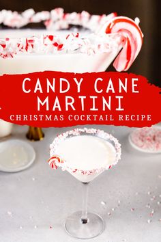 a candy cane martini with christmas cocktail recipe