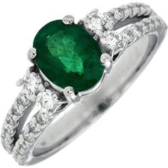 Royal Dazzling 14K White Gold Emerald & Diamond Ring - Exquisite Beauty Exquisite Oval Emerald Ring In Platinum, Luxury Oval Emerald Ring With Brilliant Cut, Luxury Oval Emerald Ring With Prong Setting, Dazzling Oval Emerald Ring In Platinum, White Gold Emerald Ring With Diamond Accents, Oval Shape, Oval Emerald Ring In White Gold With Diamond Accents, Timeless Oval Emerald Ring With Diamond Accents, Exquisite Oval Emerald Ring With Diamond Accents, Luxury Oval Emerald Ring With Diamond Cut