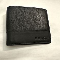 Coach Men’s Wallet, Black, ~4in X 4.5in, 2 Sections For Bills And 6 Card Slots. Comes With Dust Bag Coach Wallet Men, Coach Disney, Window Cards, Magnetic Card, Id Wallet, Billfold Wallet, Bags Coach, Coach Men, Coach Wallet