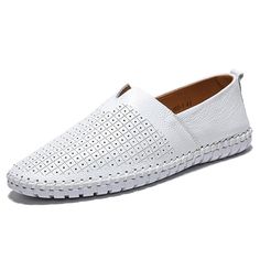 Category:Loafers  Slip-Ons; Upper Materials:Cowhide; Season:Spring,Summer; Gender:Men's; Activity:Walking; Toe Shape:Round Toe; Style:Classic,Casual; Outsole Materials:Rubber; Occasion:Outdoor,Daily; Closure Type:Loafer; Function:Breathable; Pattern:Solid Colored; Listing Date:05/16/2023; 2024 Trends:Comfort Shoes,Plus Size,Handmade Shoes; Foot Length:; Foot Width:; SizeChart1_ID:2:184042; Size chart date source:Provided by Supplier. Comfortable Summer Slip-on Loafers, Summer Low-top Loafers With Rubber Sole, Summer Loafers With Rubber Sole And Flat Bottom, Summer Loafers With Rubber Sole, White Flat Bottom Slip-ons For Summer, Summer Slip-on Low-top Loafers, Comfortable Summer Loafers With Rubber Sole, Spring Slip-on Moccasins With Rubber Sole, Comfortable Slip-on Summer Loafers