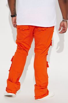 Available In Orange. Model Height: 6'4 - Waist Size: 34 - Wearing Large Big & Tall: Height 6'5 - Waist Size: 42 - Wearing XXXL Stretch Fabric Stacked Skinny Flare Zip Fly Button Closure Square Pockets With Shank Button Fray Detail Open Hem 97% Cotton 3% Spandex Imported | Mens Fit Check Stacked Skinny Flared Pants in Orange size 30 by Fashion Nova Tall Height, Shank Button, Flared Pants, Men Fits, Orange Fashion, Fit Check, Big & Tall, Flare Pants, Model Height