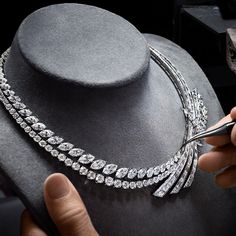 Using only the finest modern craftsmanship techniques, #HarryWinston’s master artisans artfully shape a rare selection of fancy-cut #diamonds to bring the MET Museum’s incredible splendor to life in the Fifth Avenue Crossover #Diamond Necklace. Discover The New York Collection. #WinstonNewYork #HighJewelry High Jewelry Design, Harry Winston Jewelry, Eagle Necklace, Jewelry Photoshoot, Harry Winston, Greek Jewelry