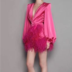 Bronx and Banco | Dresses | Bronx And Banco Mini Feather Dress | Poshmark Blazer Dress With Feathers, Mini Feather Dress, Bronx And Banco Dresses, Dress With Feathers, Freakum Dress, Long Striped Dress, Goddess Gown, Bronx And Banco, Tulle Mini Dress