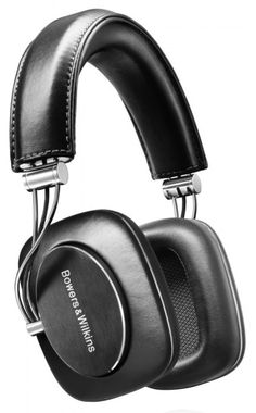 the bower headphones are black and have silver trimmings on each ear