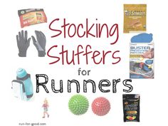 the words stocking stuff for runners are shown