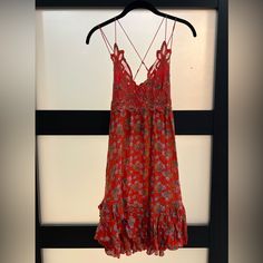 Nwt - Never Worn! Perfect Summer Dress Free People Black Dress, Red Drapes, Embroidered Dress Boho, High Low Maxi Dress, Crochet Tunic, Midi Slip Dress, People Dress, Dress Cover, Midi Dress Sleeveless