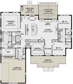 the floor plan for a home with two master suites