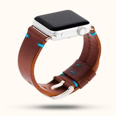 Compatible with Apple Watch Series 8, Series 7, Series 6, Series 5, Series 4, Series 3, SE, Apple Watch Ultra and ALL previous versions of Apple Watch. Handcrafted from premium Italian leather, this vibrant Bluebonnet dark brown leather apple watch band is the perfect companion for life's everyday adventures. Whether you're in a meeting or on-the-go, this Italian leather apple watch band will make you stand out while developing a rich and beautiful patina that is unique to your lifestyle. 100% N Brown Apple, Apple Watch Leather Strap, Everyday Watch, Leather Apple Watch Band, Band Geek, Apple Watch 42mm, Everyday Adventures, Apple Watch Models, Watch Ultra