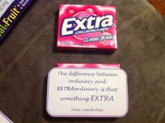 an extra chewing bar next to a box of gum