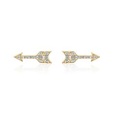 ◈Welcome to our fine jewelry line ◈ Add a flashy look with these eye catching Edgy and sharp arrow studs. 28 Dazzling diamonds with .18 CT Weight adorn these beautiful studs. Finely Crafted in 14K Solid gold They are available in 14K gold, 14K white gold or 14K rose gold and these post earrings are comfortably secured with pushbacks. SOLD AS A PAIR! ◈Details◈ Number of Stones:28 Full Cut Natural Earth Mined Diamonds (per pair) Total Carat Weight: 0.18Carat (per pair) Total Weight:1.36 Gr Color: Gold Heart Studs, Arrow Earrings, Earrings Diamond, Mothers Necklace, Pretty Earrings, Natural Earth, Pearl Studs, Minimalist Earrings, Real Diamonds