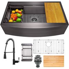 an image of a kitchen sink and accessories