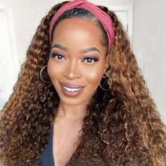 PRICES MAY VARY. Materials：100% Brazilian Ombre Deep Wave Headband Human Hair Wig ,None Lace Front Wigs,factory Direct Sale Top Quality,Cut From Young Donor,Soft And Smooth,Healthy Texture ,Good Smell ,No Tangle ,No Shedding , No Lices Headband wigs: Ombre Highlight Deep Wave Human Hair Headband Wigs for Black Women, Silky, Soft, No Tangle, No Shedding. Easy Snapping Installation Perfect for Beginners, Lazy Girls, Daily Working or Workout. Hair Advantages：Ombre Highlight Wig，Light Up Your Beauty Half Wigs For Black Women, Hair Expo, Hairstyles Fall, Amazon Hair, Deep Wave Human Hair, Brazilian Hair Wigs, Ombre Highlights, Natural Hair Extensions, Honey Blonde Highlights