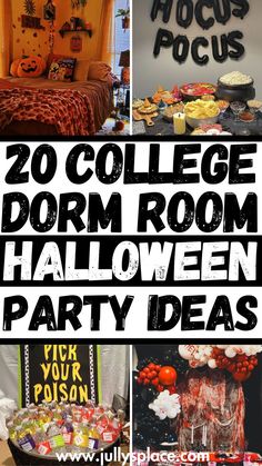 halloween party decor, halloween party ideas, college halloween party, halloween dorm room decor, halloween dorm party Halloween Dorm Room, Halloween Dorm, College Halloween Party, Dorm Party, Halloween Party Decorations, Halloween Party Ideas, College Decor, Party Stand, Spooky Halloween Party