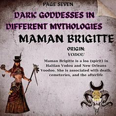 an advertisement for the dark goddesss in different mythologys