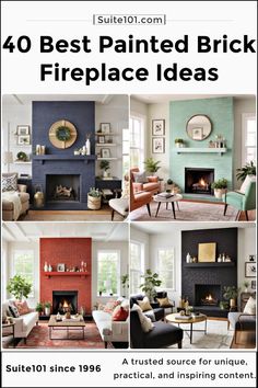 the best painted brick fireplace ideas for living room, dining room and bedroom walls in this article