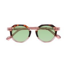 Immerse yourself in the world of retro-vintage style with these one-of-a-kind eyeglasses. They captivate and impress at first glance with their two-tone color scheme that promises an effortlessly fashionable look. The keyhole bridge and spring hinges add a touch of classic elegance, ensuring comfortable wear throughout the day. These glasses offer a flexible yet secure fit, enhancing your style with ease and finesse. Retro Round Frame Glass Sunglasses, Vintage Pink Glass Sunglasses, Retro Sunglasses With Gradient Glass Lenses, Vintage Round Frame Sunglasses With Polarized Lenses, Vintage Polarized Round Frame Sunglasses, Retro Sunglasses With Tinted Round Frame, Vintage Green Sunglasses With Gradient Lenses, Retro Round Frame Sunglasses With Tinted Lenses, Green Vintage Sunglasses With Gradient Lenses