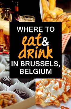 there is a sign that says where to eat and drink in brussels, belgium