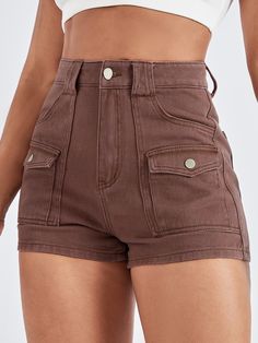 Brown Shorts, Swaggy Outfits, Really Cute Outfits, Denim Shorts Women, Cute Shorts, Short En Jean, Dream Clothes, Cute Casual Outfits, Jeans Shorts