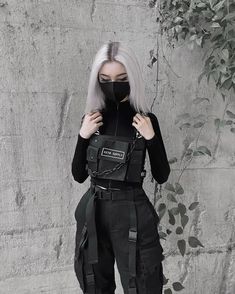 Tech Wear Women, Women Techwear, Black Techwear