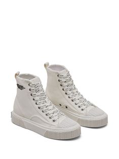 Find MARC JACOBS Canvas High-top Sneakers on Editorialist. white cotton canvas embossed logo to the side front lace-up fastening round toe pull-tab at the heel rubber sole Cotton Lace-up Canvas Shoes For Streetwear, Lace-up Cotton Canvas Shoes For Streetwear, High-top Canvas Sneakers With Textured Sole, Casual High-top Textile Sneakers With Laces, Casual Textile High-top Sneakers With Laces, Casual White High-top Sneakers With Textured Sole, Textile Lace-up Sneakers With White Laces, Canvas High-top Sneakers With Textured Sole, Urban Cotton Sneakers With Round Toe