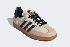 Wmns Adidas Samba OG ‘Cream White Sand Strata’ Samba Adidas Outfit Woman, Adidas Gazelle Black, Samba Adidas Outfit, 2023 Wardrobe, Light Grey Leggings, Adidas Outfit Women, Adidas Samba Outfit, Samba Shoes, Adidas Samba Og