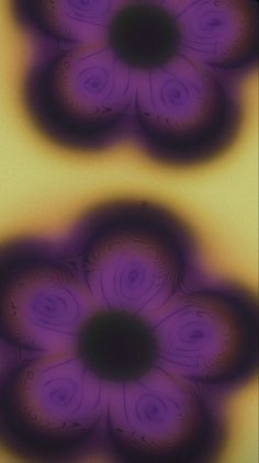 an abstract image of purple flowers on a yellow background