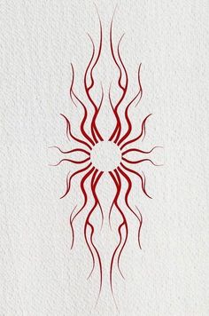 a drawing of a red spider on white paper